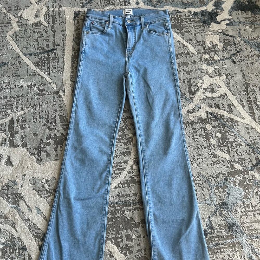 Aritzia Sunday Best Casual Blue Denim Flare Jeans